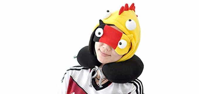 OLizee Cartoon Monster Hooded Balaclava U-Shaped Neck Pillow Travel Nap Car Headrest Cushion with Eye Mask(Germany)