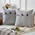 Phantoscope Farmhouse Throw Pillow Covers Triple Button Vintage Linen Decorative Pillow Cases for Couch Bed and Chair Light Grey, 18 x 18 inches 45 x 45 cm, Pack of 2