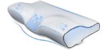 Powsure Memory Foam Pillow - Cervical Sleeping Bed Pillows to Lower Neck Pain, Ergonomic Orthopedic Contour Pillow for Back, Stomach, Side Sleepers with Washable Free Bamboo Fiber Pillowcase