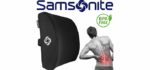 Samsonite SA5243 - Ergonomic Lumbar Support Pillow - Helps Relieve Lower Back Pain - 100% Pure Memory Foam - Improves Posture - Fits Most Seats - Breathable Mesh - Washable Cover - Adjustable Strap