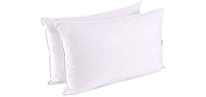 puredown Feather and Down Pillow, Standard Size, Set of 2, Duck Down