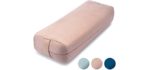 Ajna Yoga Bolster Pillow for Meditation and Support - Rectangular Yoga Cushion - Yoga Accessories from Machine Washable with Carry Handle - Rose Quartz