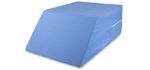 DMI Ortho Bed Wedge Elevated Leg Pillow, Supportive Foam Wedge Pillow for Elevating Legs, Improved Circulation, Reducing Back Pain, Post Surgery and Injury, Recovery, Blue, 10” x 20” x 30.5”