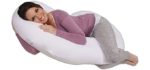 Lounge Town C Shaped Whole Body Pillow, Comfort for Everyone! More Than Just A Pregnancy/Maternity Body Pillow-White