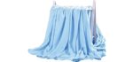 DANGTOP Cooling Blankets for Sleeping, Cooling Summer Blanket for Hot Sleepers, Ultra Cool Cold Lightweight Light Thin Bamboo Blanket for Summer Night Sweats (79X91 inches, Large Blue).