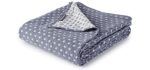 Dawson Star Three Layers Lightweight 100% Soft Washed Cotton Gauzy Blanket (King, Blue)