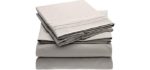 Mellanni Bed Sheet Set - Brushed Microfiber 1800 Bedding - Wrinkle, Fade, Stain Resistant - Hypoallergenic - 4 Piece (King, Light Gray)