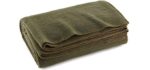 EverOne Olive Drab 80% Wool Fire Retardant Blanket - 66