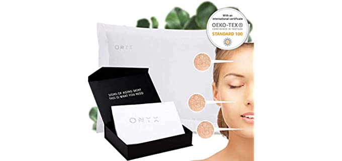 ONYX Anti-Aging Silver Ions Beauty Technology Forever Young Active Smart Pillowcase Reduce Wrinkles,Migraine,Improve Face Radiance, Antibacterial, Prevents Hair Loss and More Within 4 Weeks