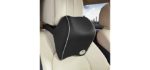 SYHsdzg Car Headrest Pillow Memory Foam， Car Neck Pillow with Adjustable Strap for Car Seat，Balanced Softness Memory Foam Travel Pillow Headrests for Car Designed to Relieve Neck Pain (Black)