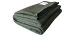 Woolly Mammoth Woolen Company Explorer Collection Wool Blanket (Hunter Green)