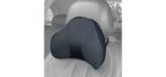 ZATOOTO Car Neck Pillow Memory Foam - Neck Pain Relieved Cervical Support Black Seat Headrest Driving Adjust Height TX-Black