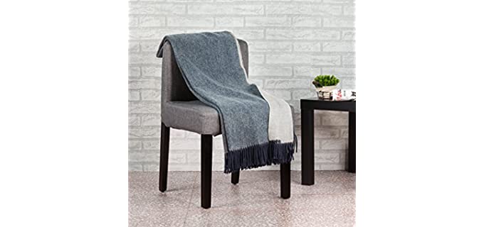 spencer & whitney Blanket Throws Wool Blanket Denim Blue Wool Throw Blanket Australian Cashmere Wool Throws Lightweight Blanket Throws for Couch