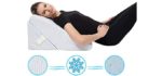 AllSett Health Cooling Bed Wedge Pillow - Adjustable 9&12 Inch Folding Cooling Memory Foam Incline Cushion System for Legs and Back Support Pillow – Cooling Fabric with Cooling Gel - Machine Washable