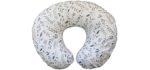 Boppy Original Nursing Pillow & Positioner, Gray Taupe Leaves, Cotton Blend Fabric with Allover Fashion