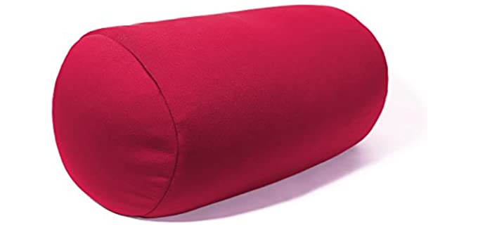 Cushie Pillows 7 inches x 12 inches Microbead Bolster Squishy/Flexible/Hypoallergenic/Extremely Comfortable Roll Pillow - Red