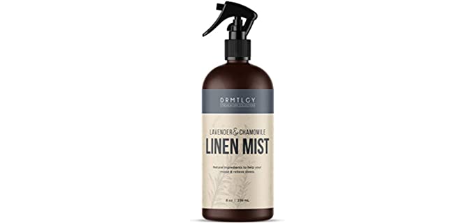 DRMTLGY Natural Lavender Linen and Room Spray. Pure Lavender Essential Oil and Chamomile Pillow Spray, Linen Mist, and Fabric Spray. Aromatherapy Spray for Relaxation and Sleep.