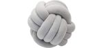 FLORAVOGUE Knot Ball Plush Throw Pillow -Cute Toy Gift Home Bed Room Couch Decor Office Sofa Decoration (Light Gray)