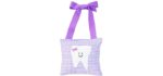 Girl's Tooth Fairy Pillow in Lilac Gingham Print
