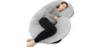 INSEN Pregnancy Pillow, Maternity Body Pillow for Pregnant Women,C Shaped Pillow with Jersey Body Pillow Cover