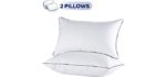 JOLLYVOGUE 2 Pack Bed Pillows for Sleeping-Hypoallergenic Sleeping Pillows for Side and Back Sleeper Hotel Pillows Down Alternative Soft Pillow with Plush Fiber Fill-Standard Size