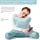 mittaGonG Slim Waist Backrest Reading Pillow with Arms Back Pillows for Sitting in Bed Removable Cover Suited for Ladies