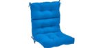 AmazonBasics Tufted Outdoor High Back Patio Chair Cushion- Blue