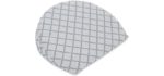 Boppy Pregnancy Wedge, Scallop Trellis Gray and White, Maternity Wedge with removable jersey cover