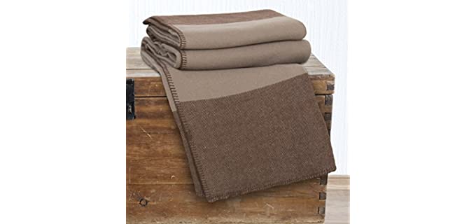 Lavish Home 100% Australian Wool Blanket, King, Brown