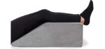 Leg Elevation Pillow - with Full Memory Foam Top, High-Density Leg Rest Elevating Foam Wedge- Relieves and Recovers Foot and Ankle Injury, Leg Pain, Hip and Knee Pain, Improves Blood Circulation, Grey