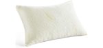 Memory Foam Pillow Standard Breathable Cooling Hypoallergenic Shredded Memory Foam Bed Pillow with Zipper Removable and Washable Bamboo Derived Rayon Cover White