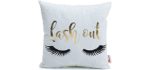 Monkeysell Bronzing Flannelette Home Pillowcases Decoration Throw Pillow Cover Lips Love Puzzles Olive Pineapple Eyelashes Letters Lash Out Pattern Design Gold Throw Pillow Cover