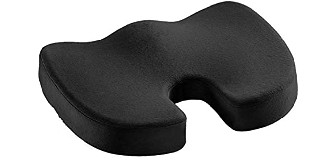 Seat Cushion Office Chair Pillow - Orthopedic | Memory Foam | Relieves Back, Tailbone Pressure, Sciatica Nerve Pain Relief & Support - Ideal Gift for Home Office Chair & Car Driver Seat Pillow
