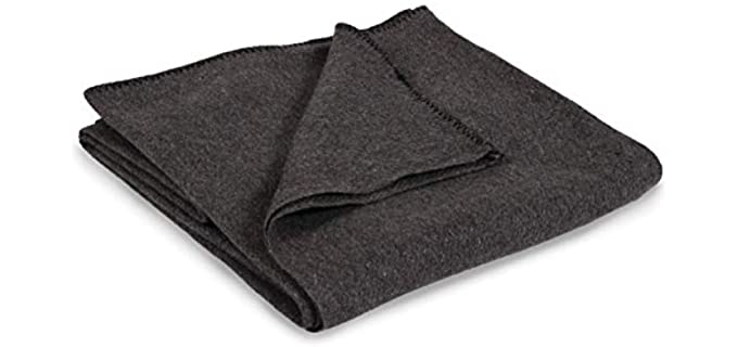 Stansport 1243 Wool Blanket, Gray, 60 x 80-Inch