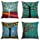 laime Throw Pillow Covers Natural Pattern Decorative Pillowcases 18x18inch (4 Pieces Set) Pillow Cases Home Car Decorative Trees and Birds