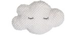 Bloomingville A75116280 Polyester White Cloud Pillow with Eyelashes