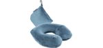 Inflatable Travel Neck Pillow for Airplane Train Car Washable Pillowcase U Shaped Office Napping Pillow