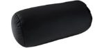 Microbead Bolster Tube Pillow w/ Cushy, Stay-Cool Fill & Silky Smooth Removable Cover; Odorless & Hypoallergenic; Personalized Neck & Back Support, Soft, Flexible & Comfortable; 13 X 6”; Black