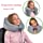 NaoBest Luxury Inflatable Travel Pillow Airplanes - Air Pillow w/Adjustable Neck Size - Supports Chin, Head - Soft Washable Cover - Cell Phone Pocket - Grey - Launch Offer