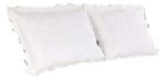ALL FOR YOU 2-Piece Embroidered Quilted Pillow Shams-Standard Size (White)