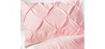 Queen Pillow Shams Set of 2 Pinch Pleated Pink Pillow Shams Queen 20X30 Pinch Pillow Covers 100% Soft Egyptian Cotton 600 Thread Count Hotel Class Bedding Queen Size Decorative Pillow Shams Set
