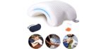 LOCYOP Sleeping Pillow Couple Pillow Arm Pillow Slow Rebound Pressure Cuddle Pillow Memory Foam Travel Arched Shaped U Pillow Providing Comfort and Support Curved Pillow for Couples