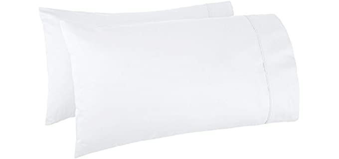 Thread Spread 100% Egyptian Cotton 1000 Thread Count Ultra Soft Pillow Case Set - Durable and Silky Soft (Queen Size Pillowcase) (White)