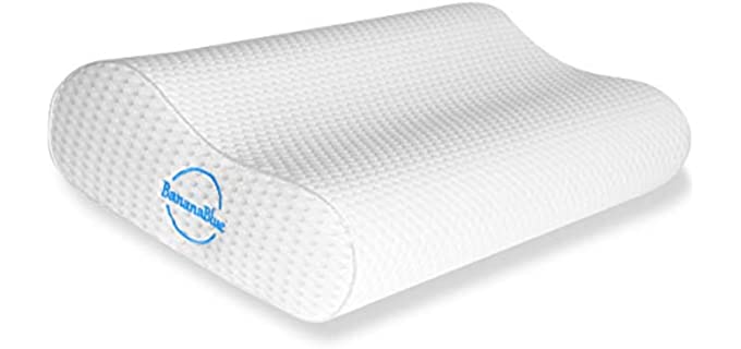 BananaBlue Cervical Contour Design - Bed Pillow for Back and Neck Pain