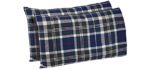 Amazon Brand – Stone & Beam Rustic Plaid Flannel Pillowcase Set, Standard, Blue and Green