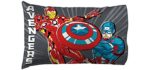 Marvel Avengers Mightiest Heroes 1 Pack Pillowcase - Double-Sided Kids Super Soft Bedding - Features Iron Man, Captain America, Thor & Hulk (Official Marvel Product)