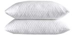 NTCOCO 2 Pillows, Shredded Memory Foam Bed Pillows for Sleeping, with Washable Removable Bamboo Cooling Hypoallergenic Sleep Pillow for Back and Side Sleeper (White, Queen (2-Pack))