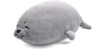 sunyou Cute Plush Seal Pillow Stuffed Ocean Animals Soft Cotton Toy Gray Chubby Hugging Pillows Gifts for Kids Teens Couples Adults Children 23.6 inches/60 cm (Medium)