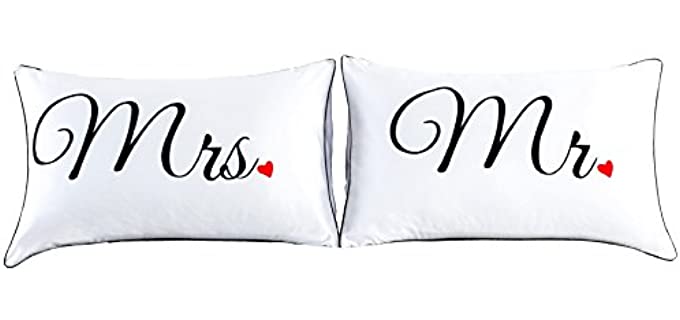 A Nice Night Couples Pillowcases for Girlfriend Boyfriend,Cute, Wedding Gift, 19x29Inch (17)