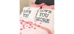 Super Z Outlet I Love You & Love You More Cotton Polyester Standard Size Pillowcase Pair for Bedroom, Home Decoration Set, Anniversary